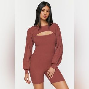 BNWT forever 21 bodysuit and shrug 2pc set